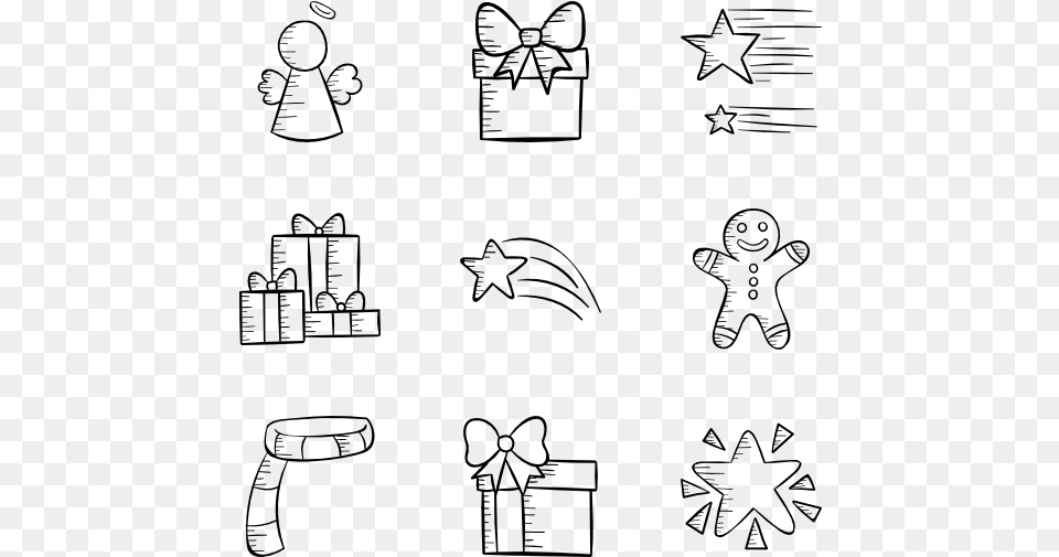 Clip Art Arrows Icons Svg Christmas Hand Drawings, Gray Free Png