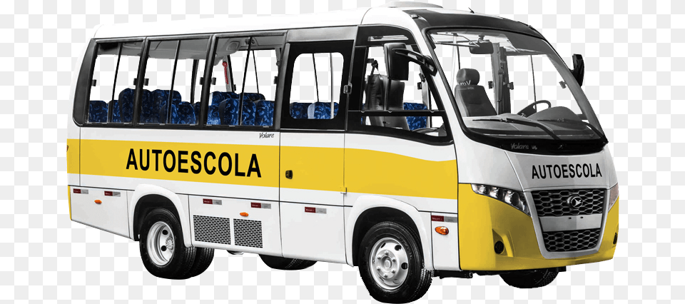 Clip Art Autoescola Cfc Unidades Especiais Micro Onibus Auto Escola, Bus, Transportation, Vehicle, Minibus Png Image
