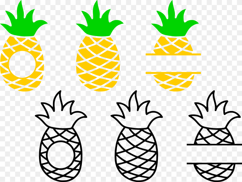 Clip Art Be A Pineapple Svg Monogram Pineapple Frame, Food, Fruit, Plant, Produce Free Png Download