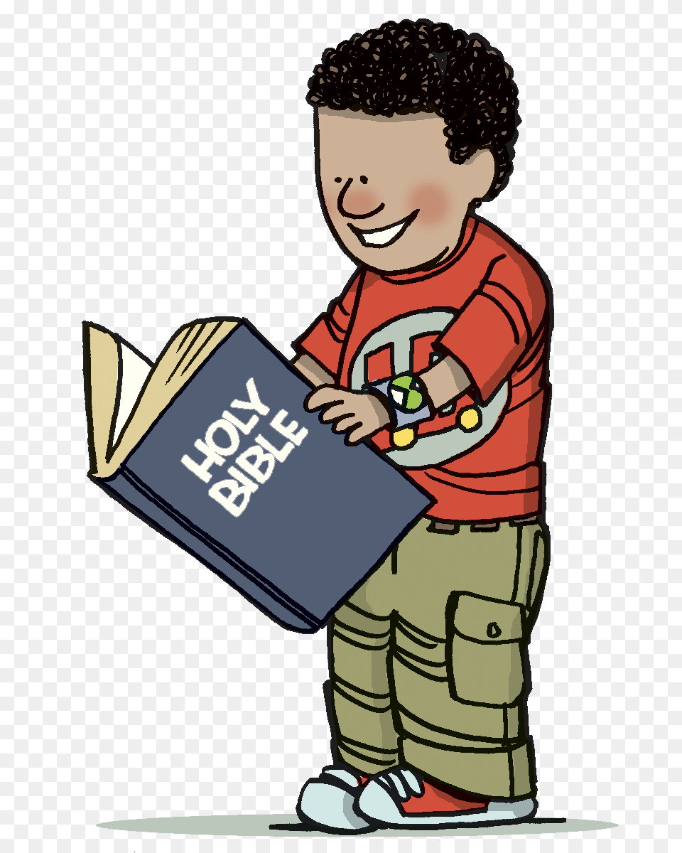 Clip Art Bible Clip Art, Person, Reading, Boy, Child Free Png Download