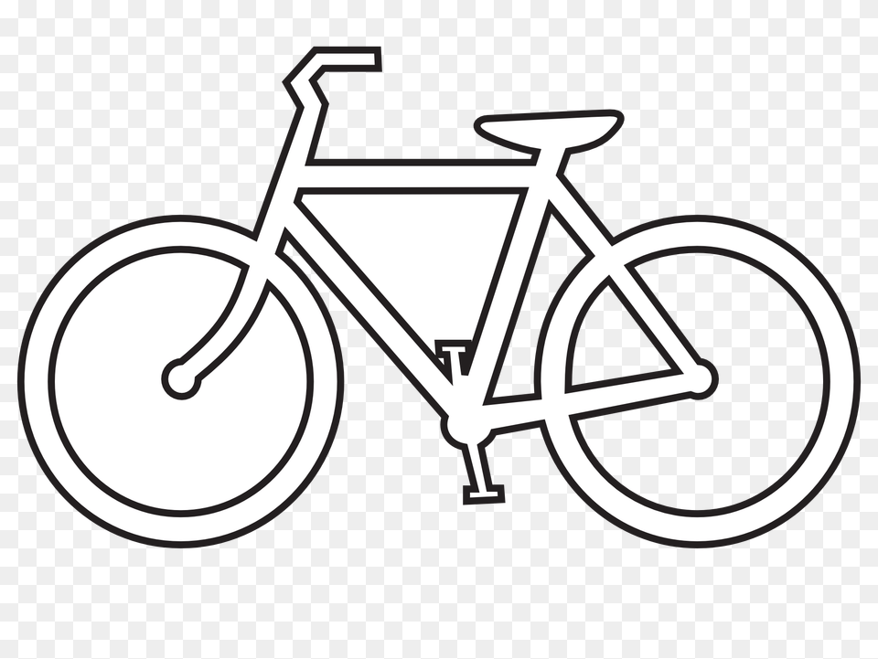 Clip Art Bicycle Route Sign Black White Line, Transportation, Vehicle, Lawn, Lawn Mower Free Png Download