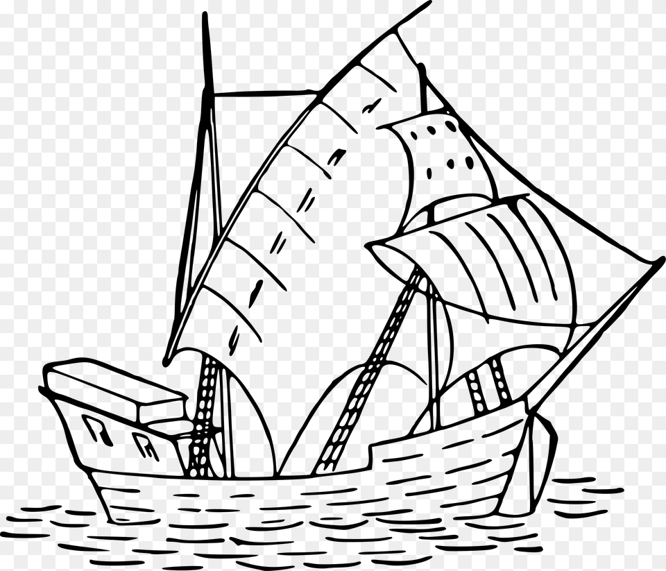 Clip Art Big Boat Drawing American Revolution Boat Clipart, Gray Png