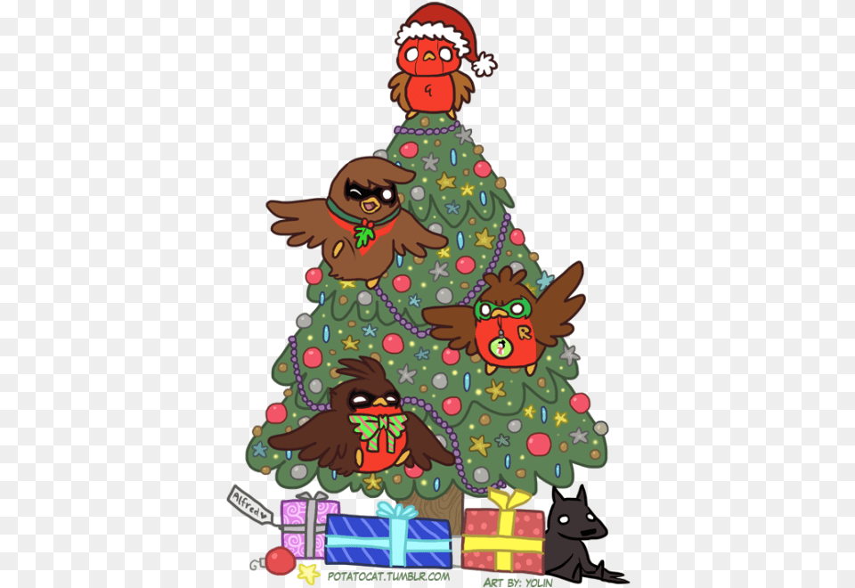 Clip Art Bird In Santa Hat Bat Family Christmas Tree, Christmas Decorations, Festival, Christmas Tree, Plant Png