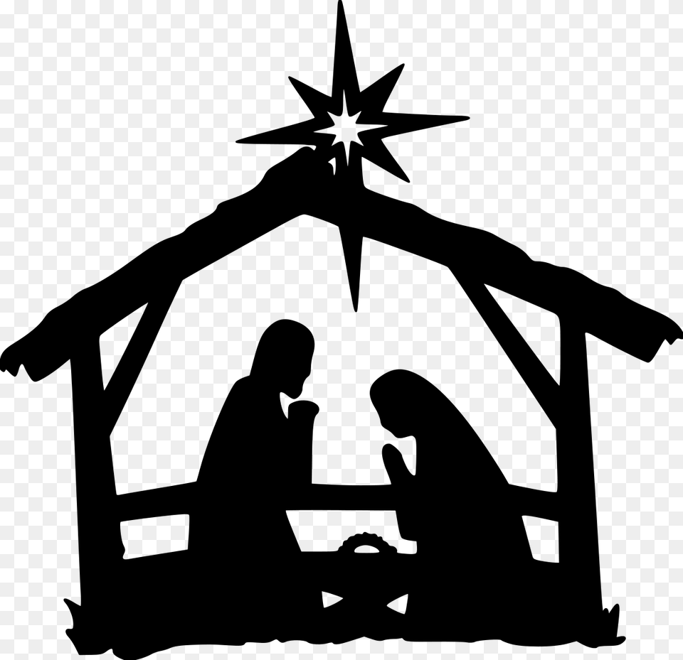 Clip Art Black And White Amazin Tumbler Image Nativity Silhouette, Gray Free Transparent Png
