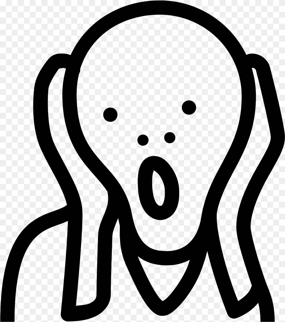 Clip Art Black And White Artist Vector Icon Edvard Munch The Scream Icon, Gray Png Image