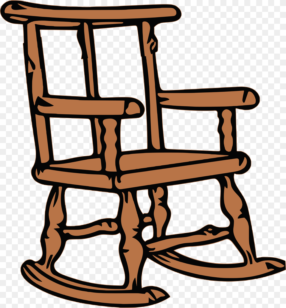 Clip Art Black And White Big Image Clip Art Rocking Chair, Furniture, Rocking Chair, Bulldozer, Machine Free Png