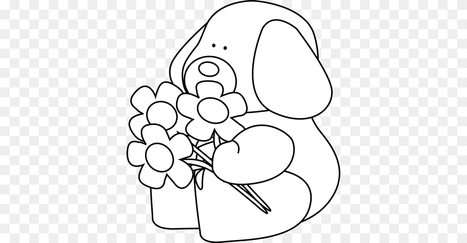 Clip Art Black And White Black And White Valentines Day Dog, Drawing, Ammunition, Produce, Plant Free Png Download