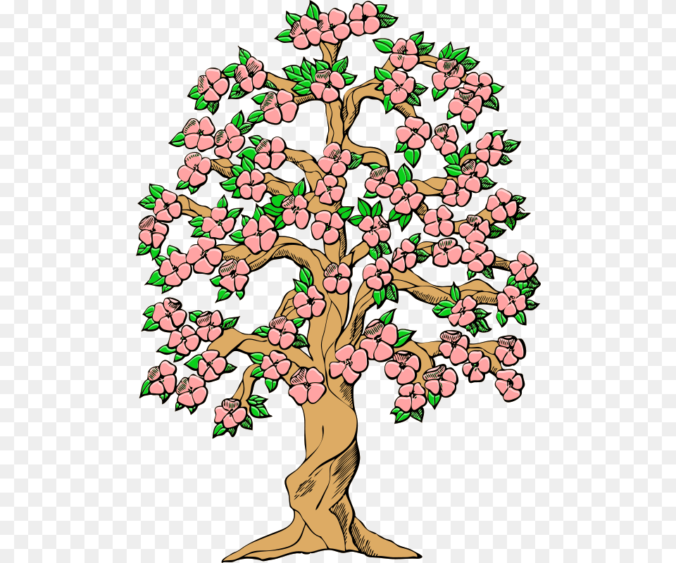 Clip Art Black And White Blossom Clipart Dogwood Tree Tree With Flowers Clipart, Potted Plant, Plant, Adult, Person Free Png