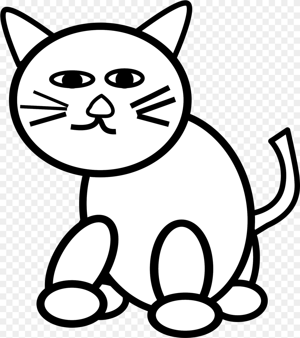 Clip Art Black And White Cat, Stencil, Pet, Mammal, Animal Png Image