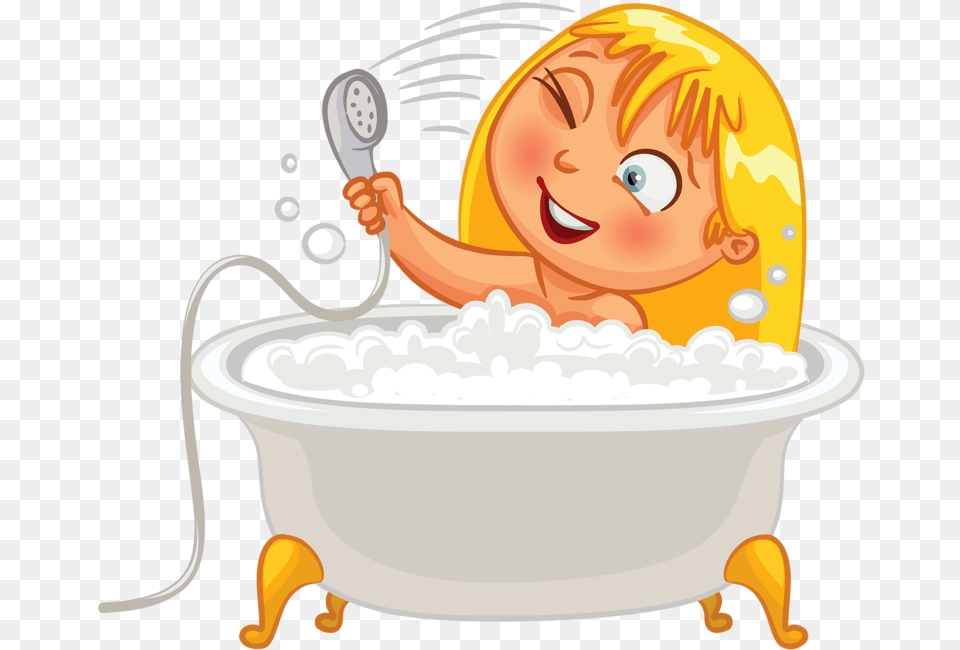Clip Art Black And White Clip Art Kid Time Clock Clipart Bathing, Bathtub, Person, Tub, Face Png Image