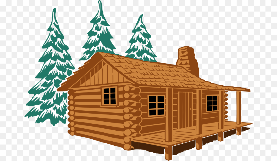 Clip Art Black And White Log Cabin Clipart, Architecture, Log Cabin, Housing, House Png Image