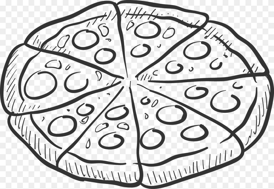 Clip Art Black And White Pizza Clip Art Pizzas Black And White, Leaf, Plant, Person, Food Free Transparent Png