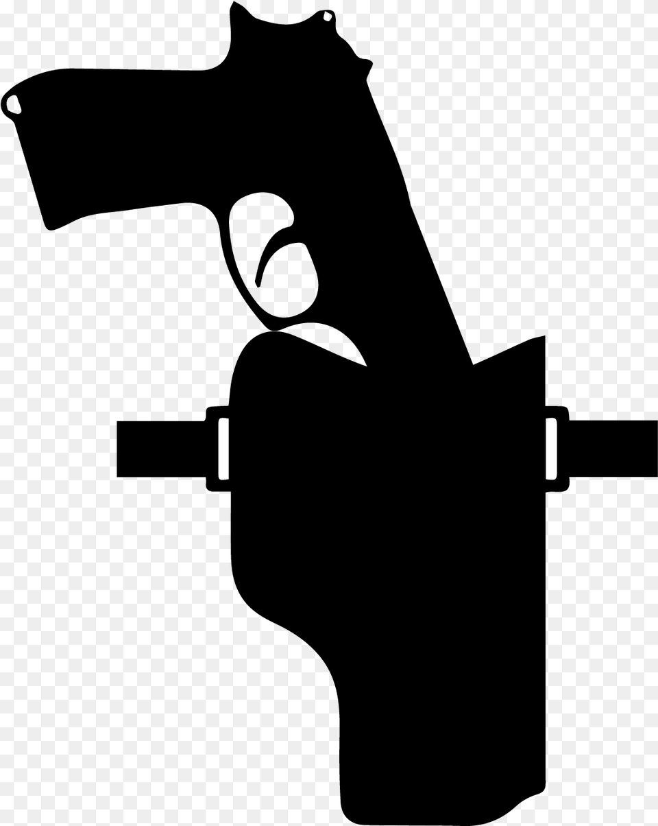Clip Art Black And White Sidearm Holster Clip Art Library Clip Art Gun Holster, Cutlery, Fork, Text Png Image