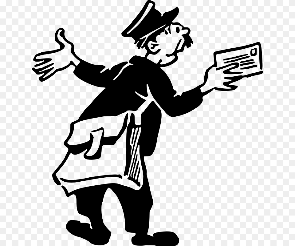 Clip Art Black And White Stock Clipart Mailman Postman Clip Art, Gray Free Png