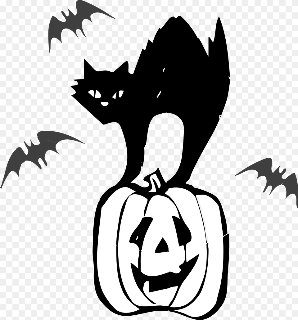 Clip Art Black Cat Halloween Winging, Stencil, Baby, Body Part, Hand Free Png Download