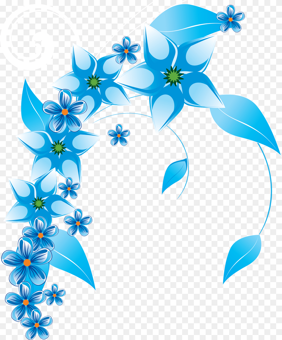 Clip Art Blue Flower Vectors, Floral Design, Graphics, Pattern, Accessories Png Image