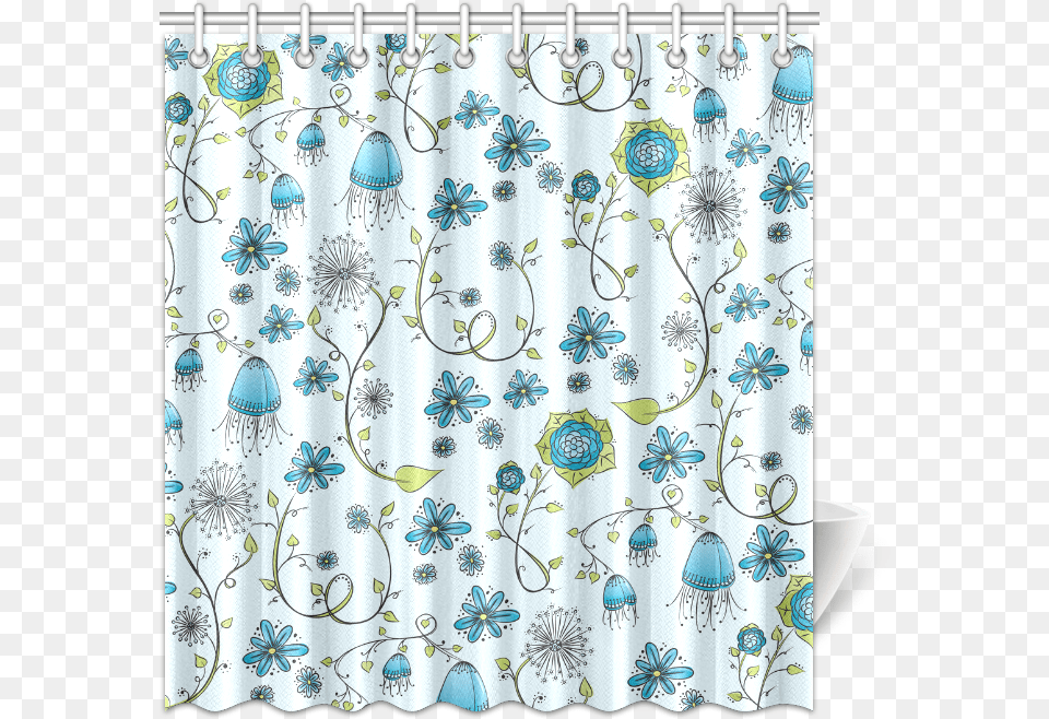 Clip Art Blue Flowers X Zandiepants Blue Flower Shower Stall Curtain, Shower Curtain, Blouse, Clothing Free Png