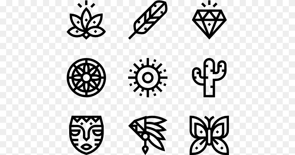 Clip Art Boho Symbols Dog Icons, Gray Png