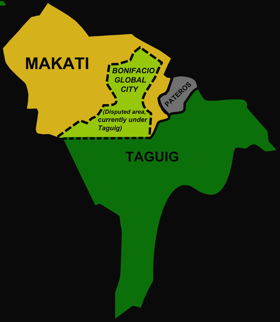 Clip Art Bonifacio Global City Contested Between Taguig, Atlas, Chart, Diagram, Plot Png Image