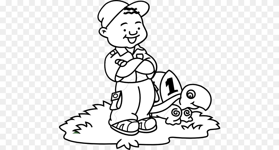Clip Art Boy And Turtle Black White Line Art, Baby, Face, Head, Person Free Png