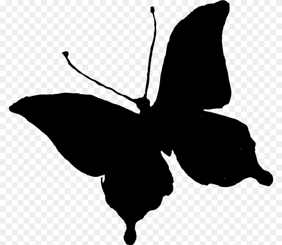 Clip Art Brush Footed Butterflies Silhouette Portable Clip Art Butterfly Black, Gray Png