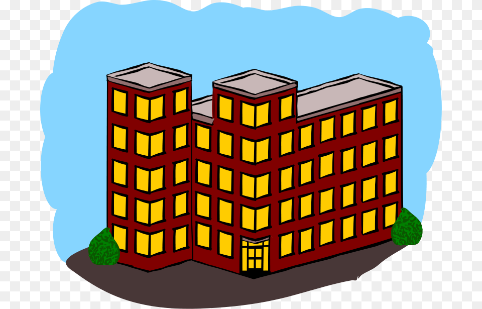 Clip Art Building Cartoon Clipart Apartment Building Clip Art, Architecture, Office Building, Housing, High Rise Free Png Download