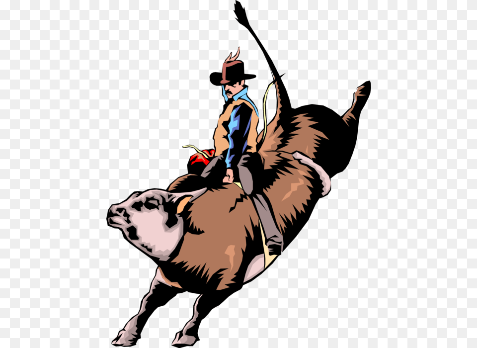 Clip Art Bull Riding Illustration Rodeo Bull Riding Clip Art, Adult, Male, Man, Person Free Png Download