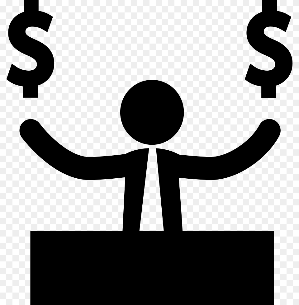 Clip Art Businessman With Dollar Svg Money Signs, Stencil, People, Person, Smoke Pipe Png