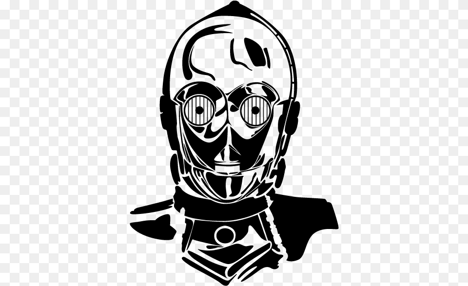 Clip Art C3po Drawing C3po Black And White, Gray Free Png Download