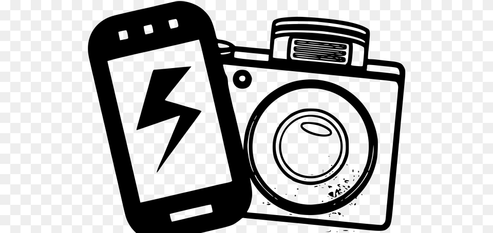 Clip Art Camera And Phone, Gray Png Image