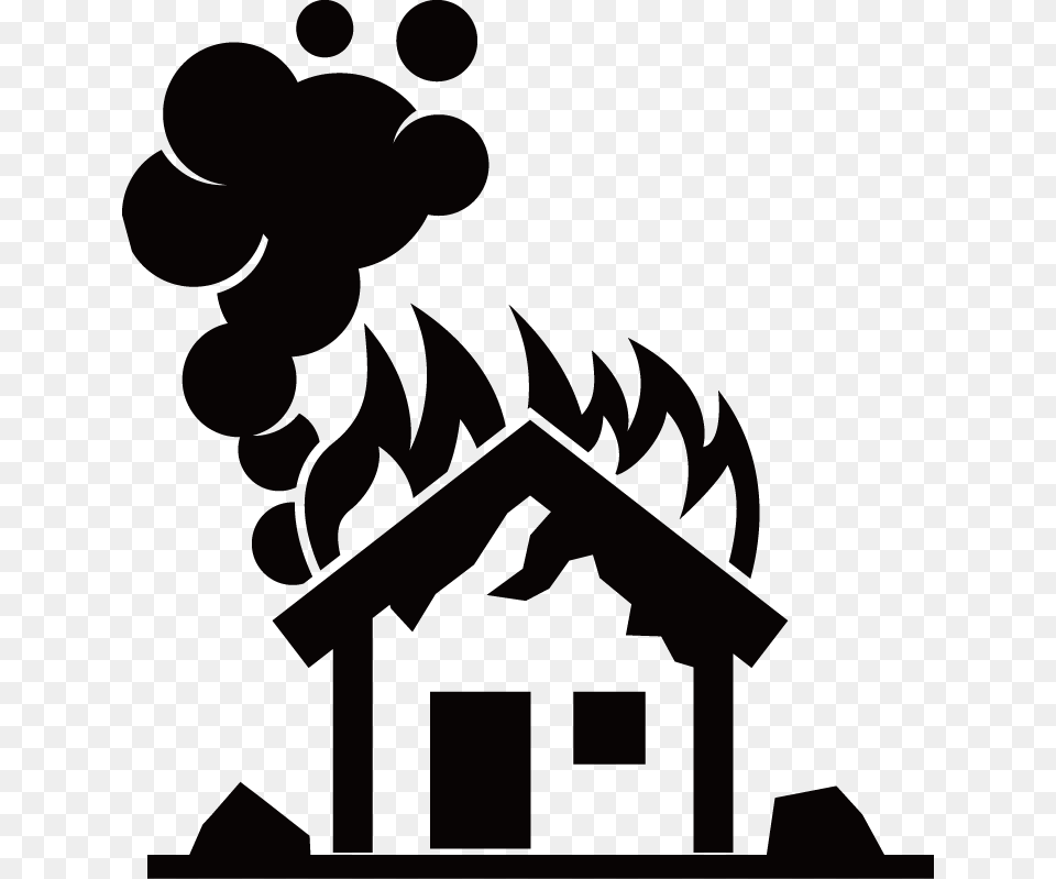 Clip Art Can Stock Photo House House On Fire Silhouette, Stencil Png