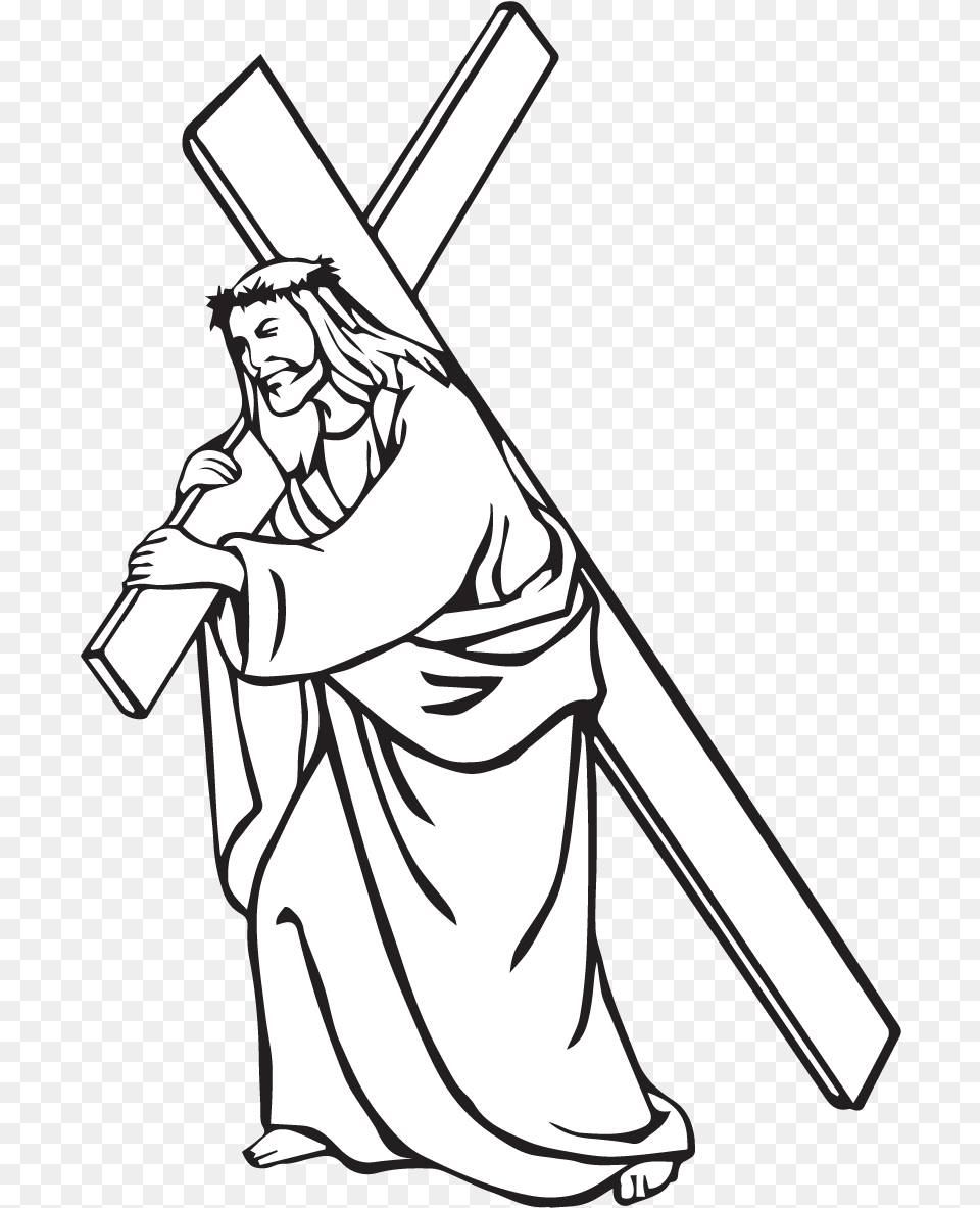 Clip Art Carregar A Cruz Jesus Christ Colouring Pages, Cross, Symbol, Adult, Wedding Png Image