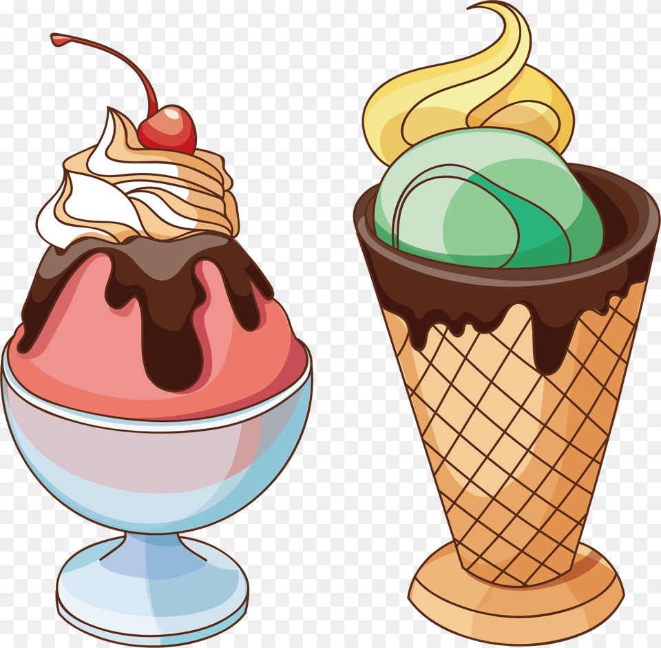 Clip Art Cartoon Ice Ice Cream In Cartoon, Dessert, Food, Ice Cream, Soft Serve Ice Cream Free Transparent Png