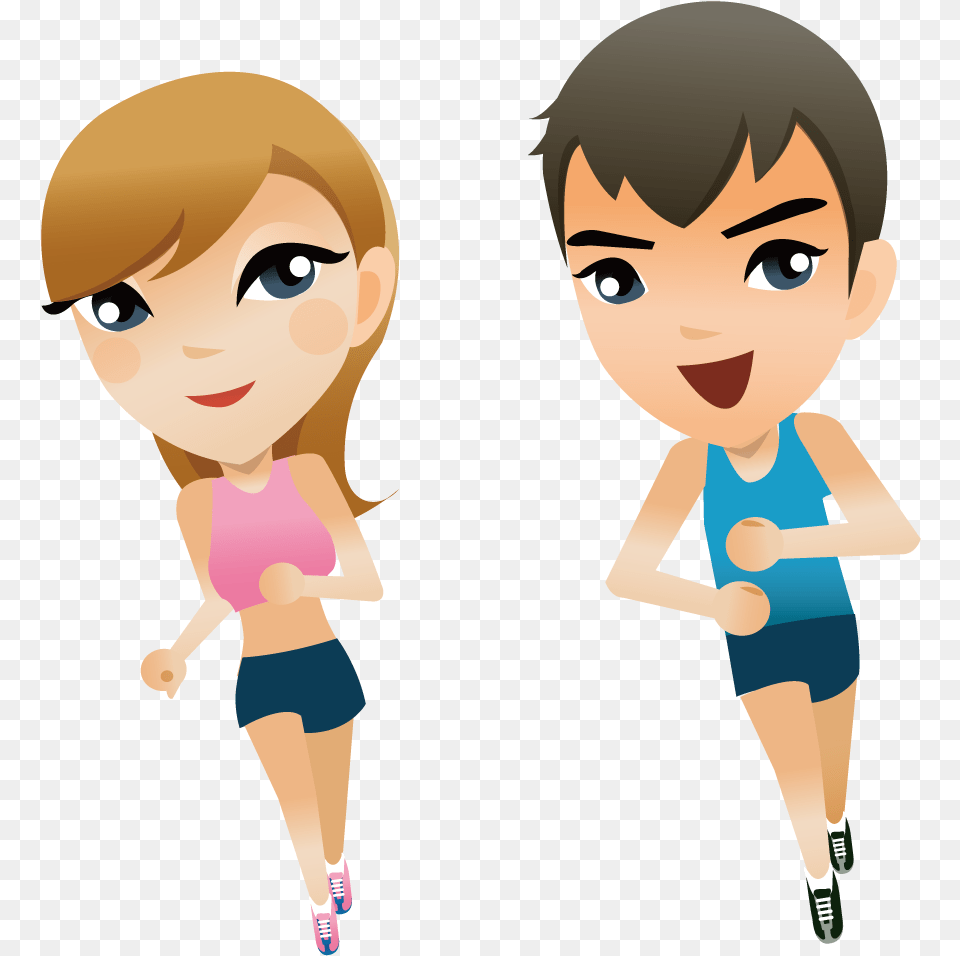 Clip Art Cartoon Jogging Running Boy Cartoon, Adult, Person, Female, Woman Free Transparent Png