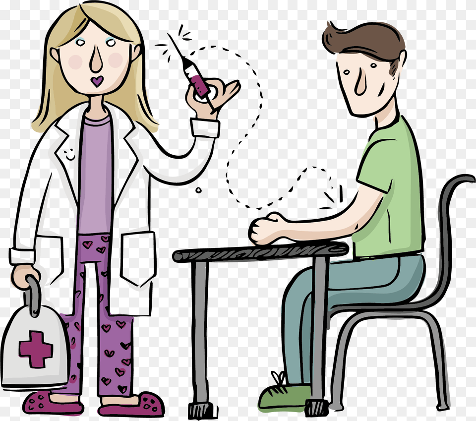 Clip Art Cartoon Picture Of Doctor And Patient Caricatura Medico Y Paciente, Person, Face, Head, Cleaning Png Image
