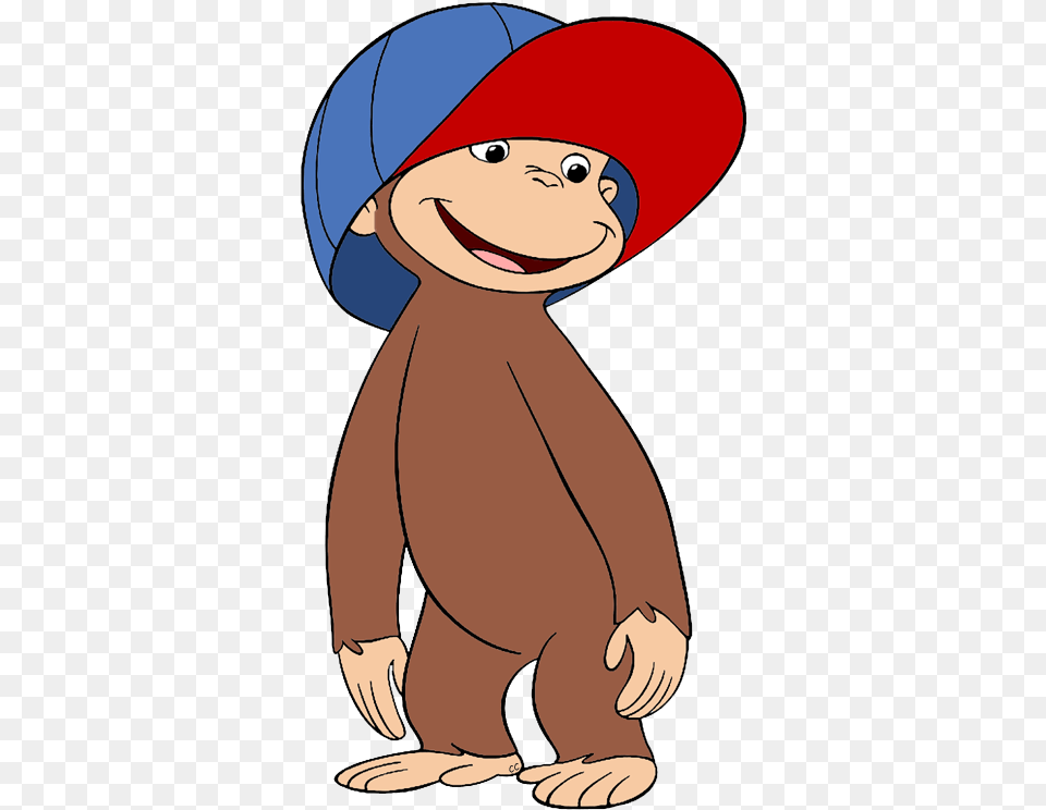 Clip Art Cartoon Wearing Curious George In Hat, Clothing, Baby, Person, Face Png