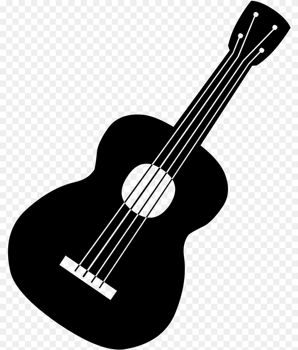 Clip Art Cavaquinho Vetor Black Guitar Clip Art, Gray Png Image