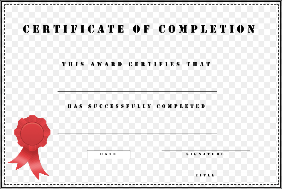 Clip Art Certificate Of Completion Template Certificate Of Course Completion Sample, Flower, Plant, Rose, Petal Free Png Download