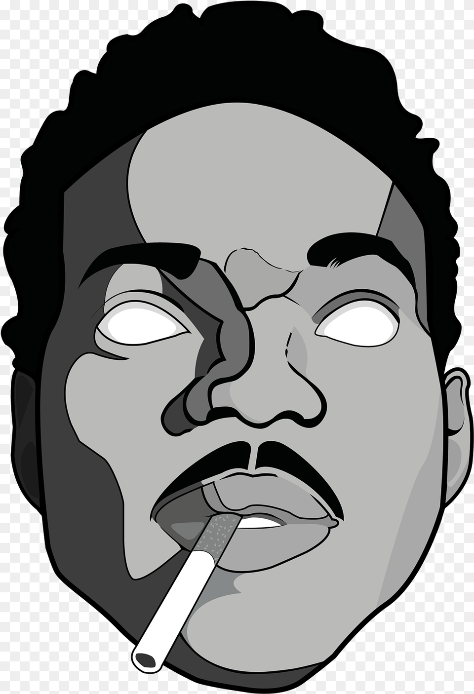 Clip Art Chance The Clip Art Rapper Drawing, Stencil, Head, Person, Face Png