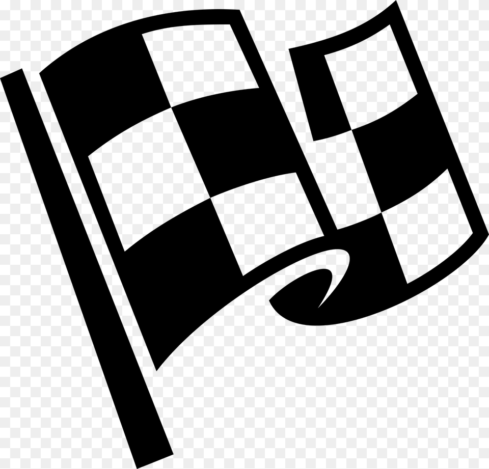 Clip Art Checkered Flag, Gray Free Png