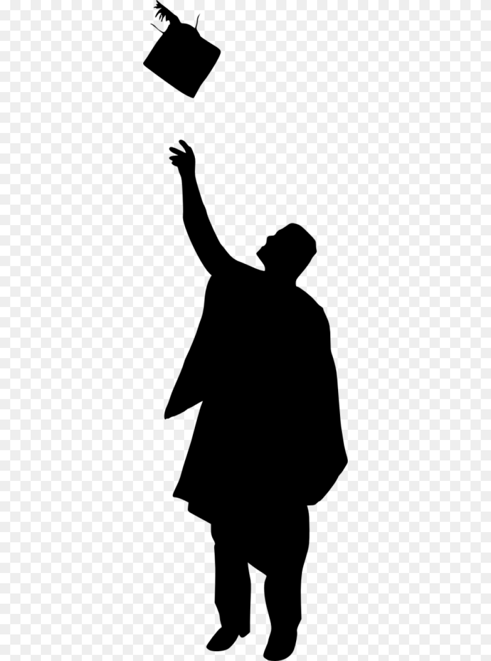 Clip Art Cheerleading Clipart Toe Touch Graduation Boy Silhouette, Gray Png Image