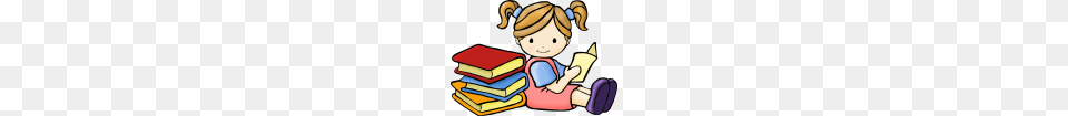 Clip Art Children Reading Books Clip Art, Book, Person, Publication, Baby Free Png Download