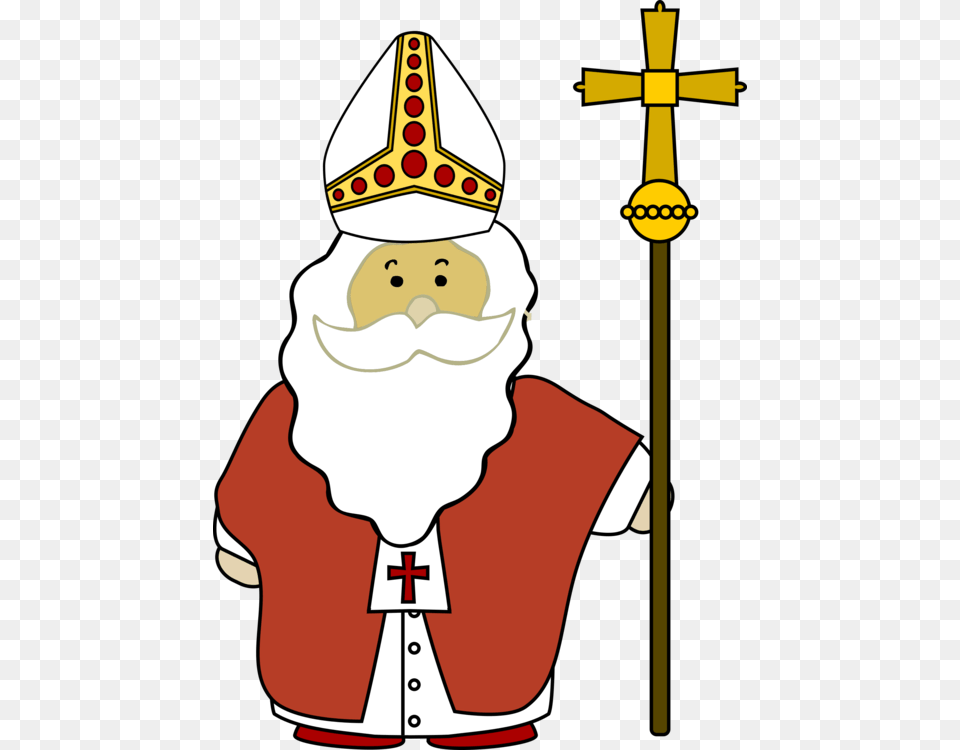 Clip Art Christmas Bishop Drawing Saint Nicholas Cross, Symbol, Baby, Person Free Png Download
