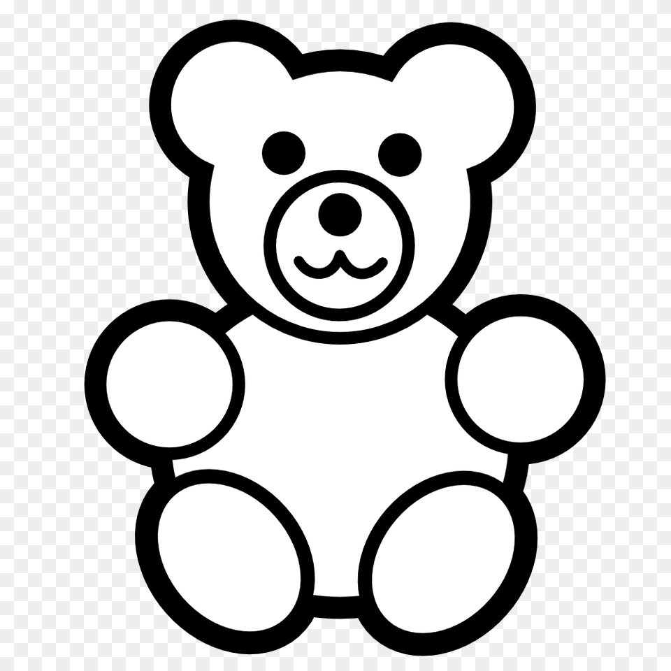 Clip Art Christmas Cookie Clipart Black And White, Stencil, Teddy Bear, Toy, Animal Free Png