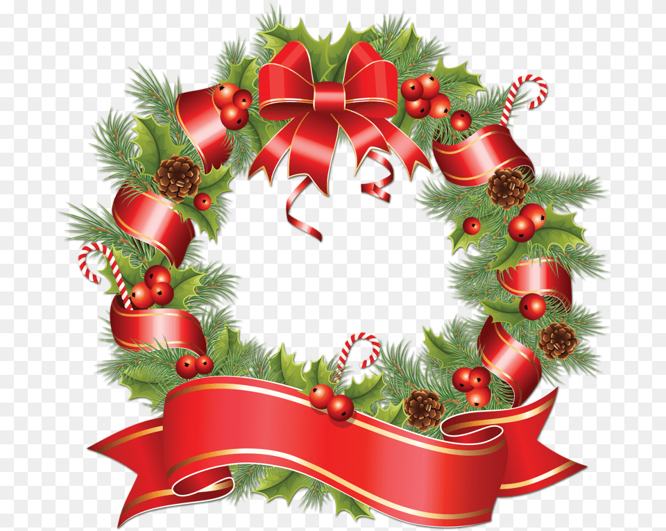 Clip Art Christmas Images, Wreath, Food, Fruit, Pineapple Free Png Download