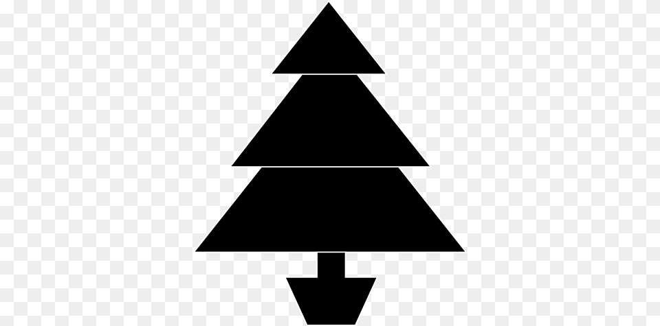 Clip Art Christmas Tree Black And White, Triangle Free Png