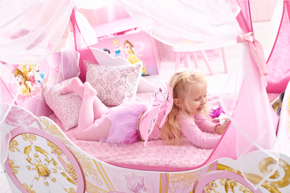 Clip Art Cinderella Coach Beds Disney Princess Carriage Bed Set Australia, Furniture, Indoors, Girl, Person Png Image