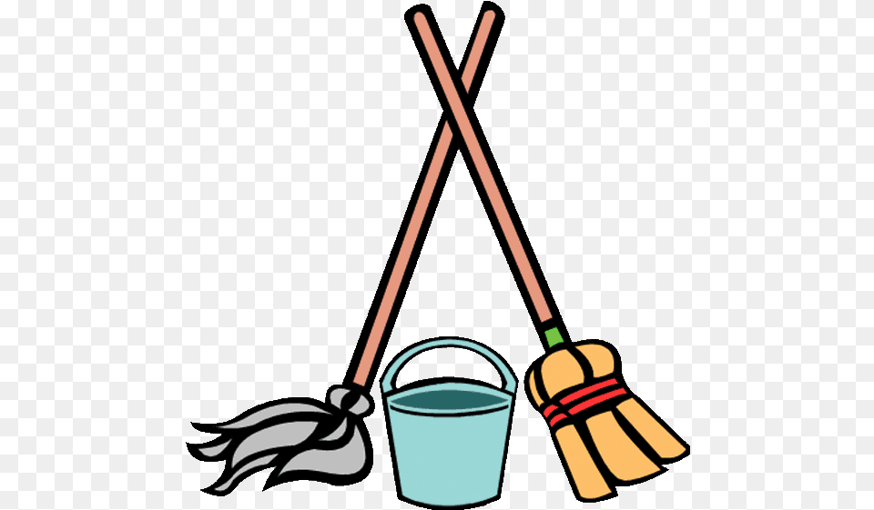 Clip Art Cleaning Clip Black Mop And Bucket Cartoon, Broom Free Transparent Png