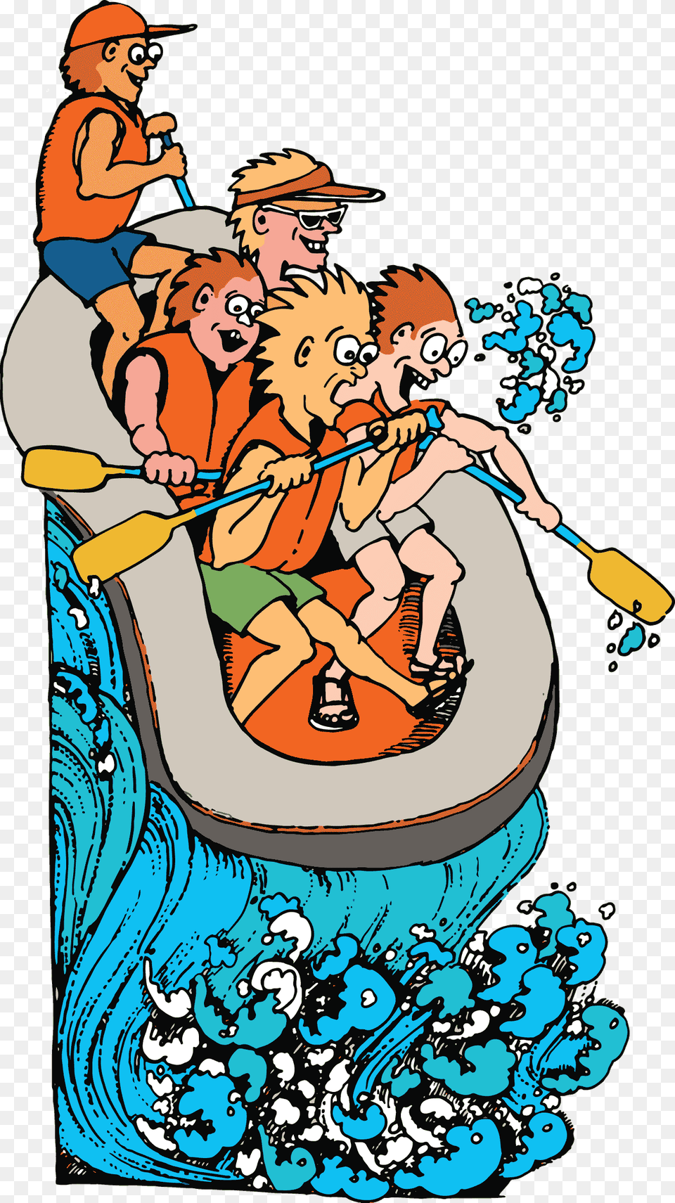 Clip Art Clipart River Rafting Cartoon White Water Rafting, Book, Comics, Publication, Baby Png Image