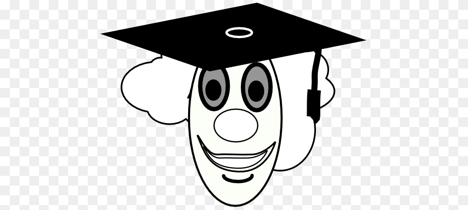 Clip Art Clown School Graduate Black White Line, Graduation, People, Person, Stencil Free Png